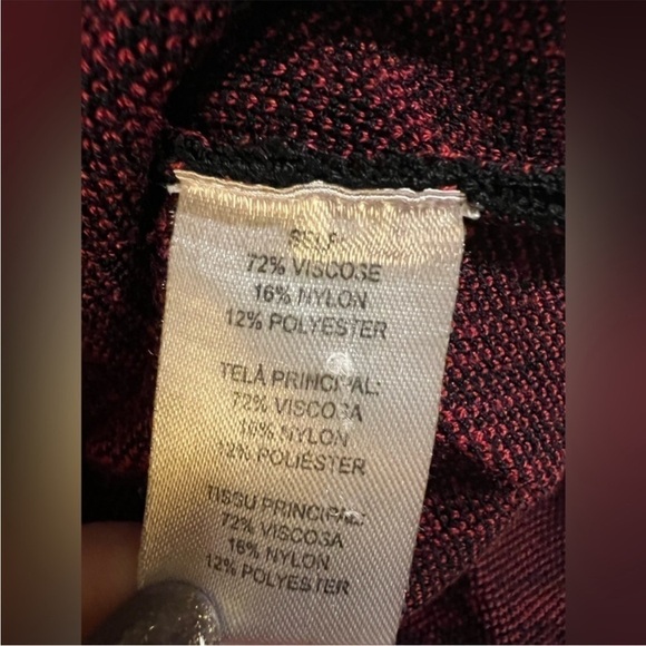 Nicole miller midi dress small black and red sheath short sleeves knee length - Picture 7 of 9